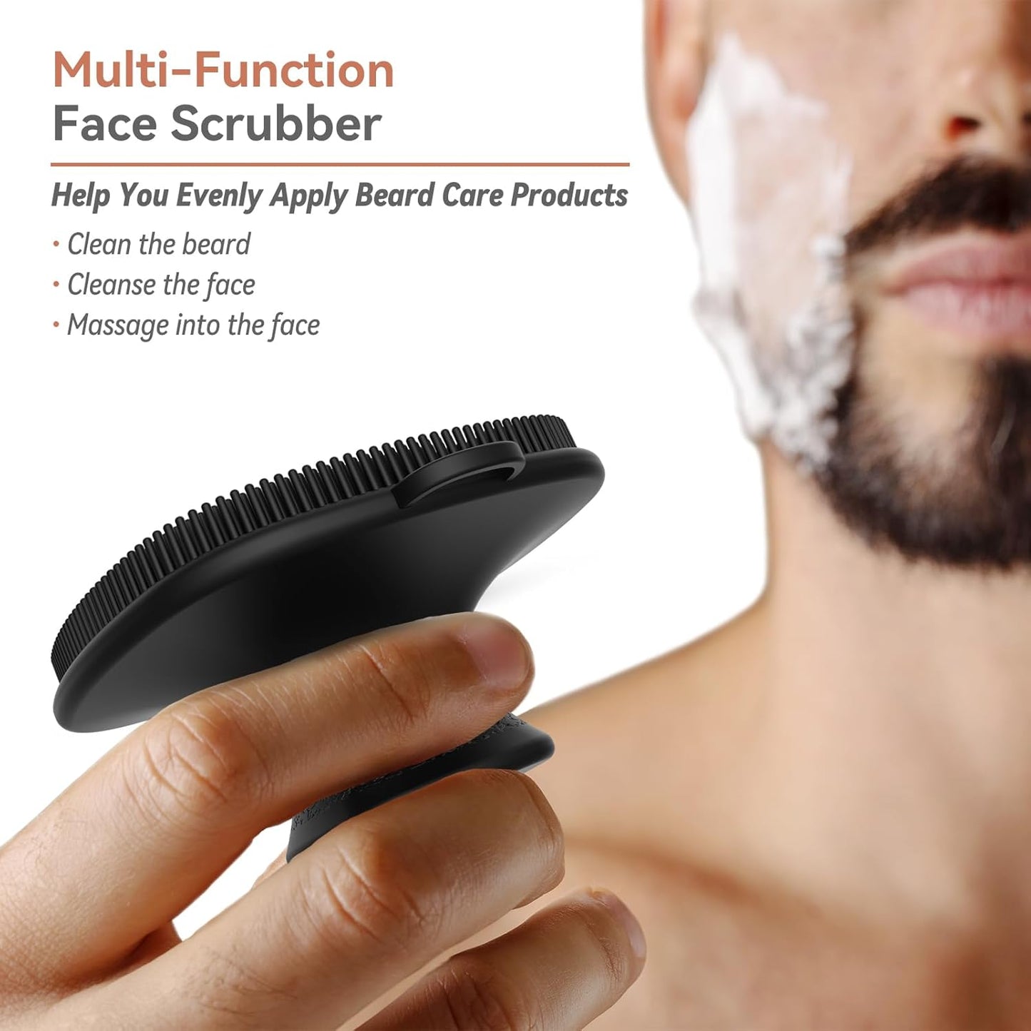 3 Pack Face Scrubber,Silicone Facial Cleansing Brush for Men & Women,Reusable Gentle Facial Waterproof Cleansing Skin Brush Exfoliating Scrubber for Sensitive Skin (Black+Pink+Gray)