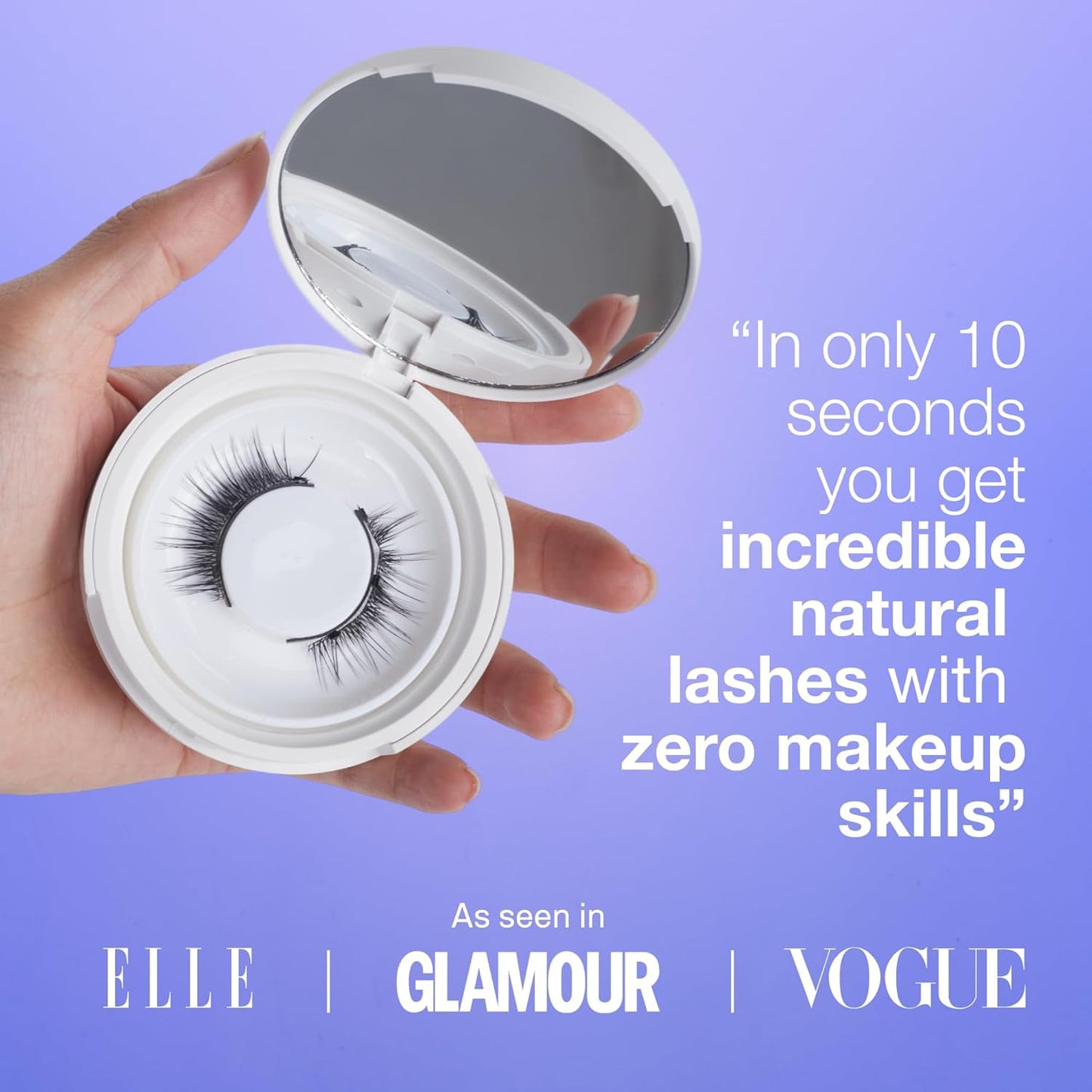 Giani Magnetic Eyelashes with Applicator - Reusable Magnetic Lashes Kit - Natural Soft Looking False Eyelashes - Applicator and Mirror Case Included - No Glue or Eyeliner Needed - Simple Style