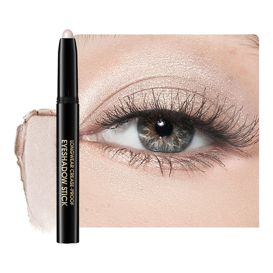 Eyeshadow Stick, Shimmer and Matte Cream Eye Shadow Brightener Sticks Eyeliner Pencil Crayon, Waterproof Long Lasting Eye Highlighter Stick Makeup,0.056 Oz(#6-Oyster) | alldaygood beauty