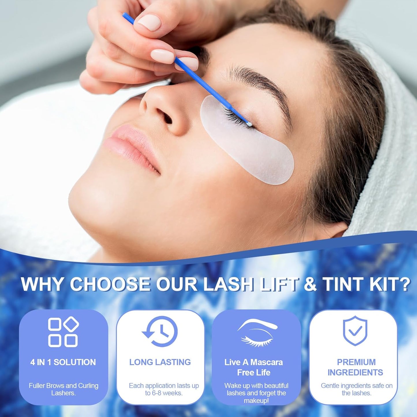 Lash Lift Kit, Eyelash Perm Kit for Natural Curling, Professional Eyelash Lift Kit for Long-Lasting Curl, Black Eyebrows & Eyelashes Color Kit, DIY Lash Lamination Set for Salon & Home Use