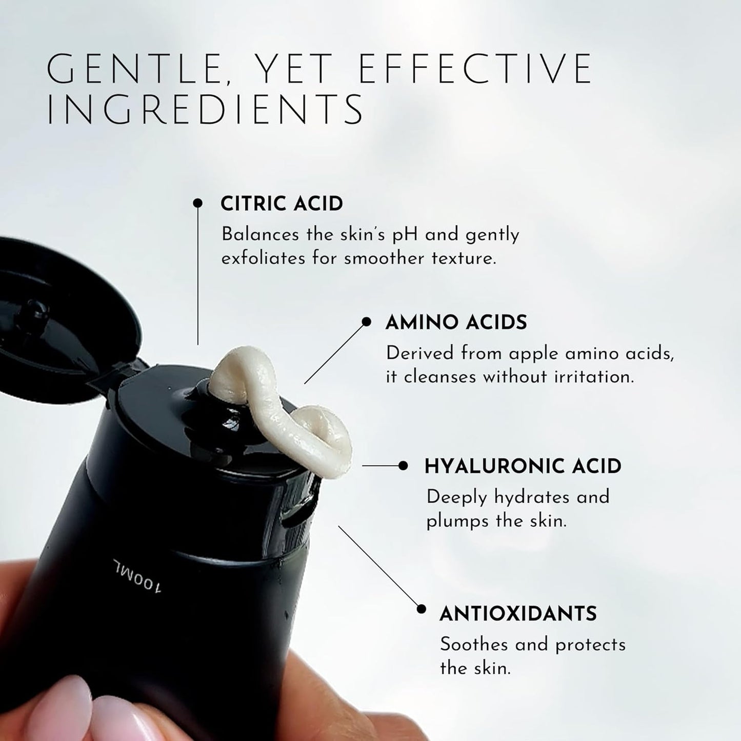 Monopoli Skin Amino Acid Gentle Cleanser | Soft, Refreshed, and Conditioned Skin | Apple-Derived Amino Acids | Gentle Cleansing for Sensitive Skin Types | Single 100g