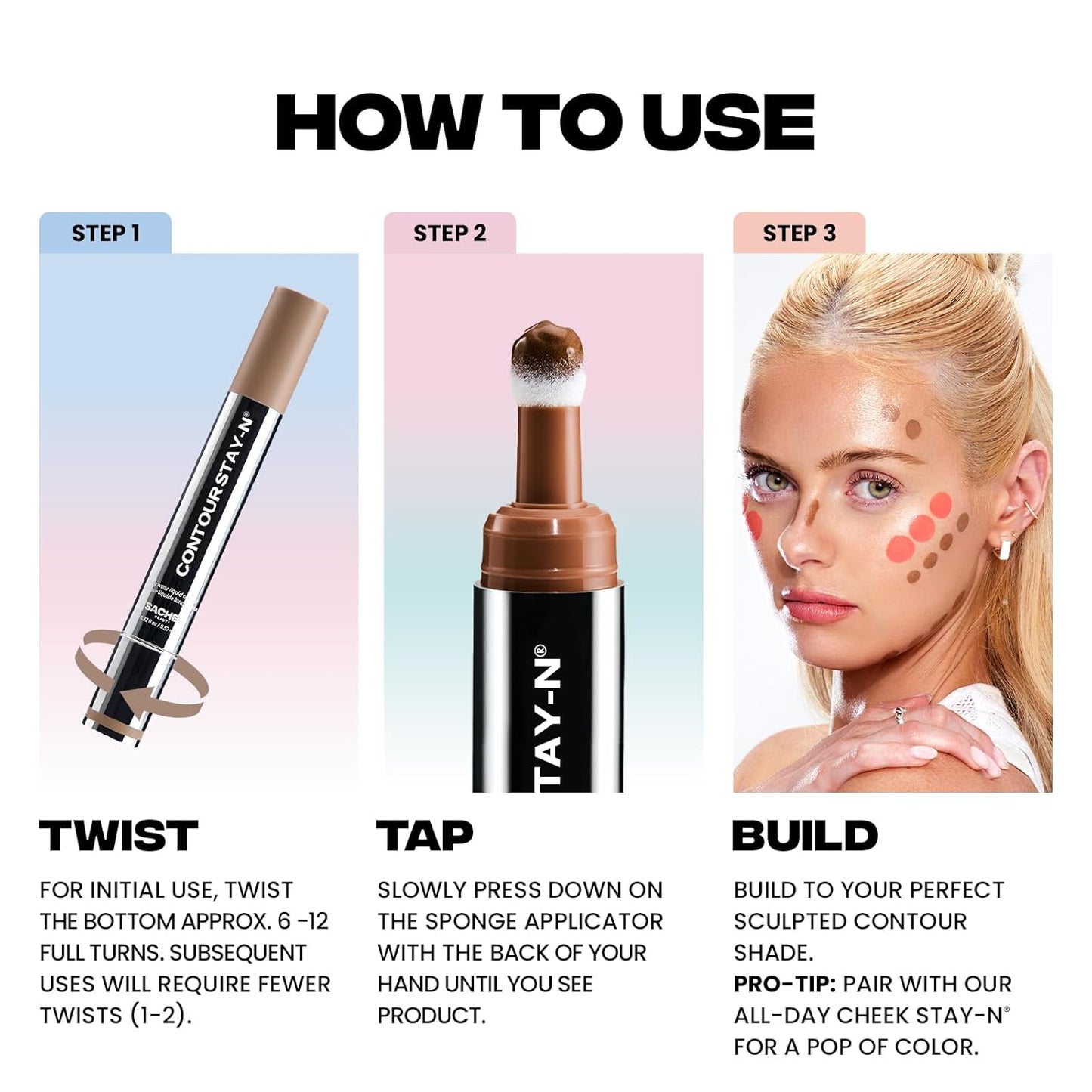 Sacheu Liquid Contour STAY-N Long Wear Cream Contour Makeup — Long Lasting, Blendable, & Lightweight Formula — Vegan & Cruelty-free, Giving Boss