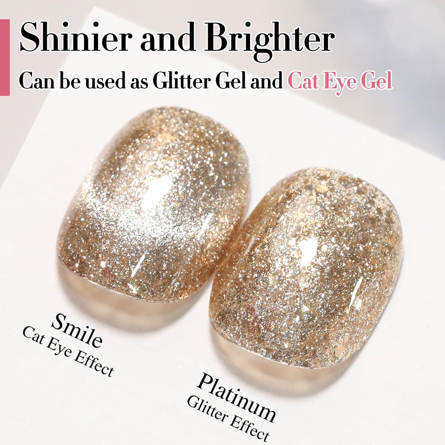 Double Rhythm 6 Colors Cat Eye Gel Polish Set Shimmer Glitter with Magnet Holographic Reflective Magnetic UV Nail Art Kit (6-Kit 32)