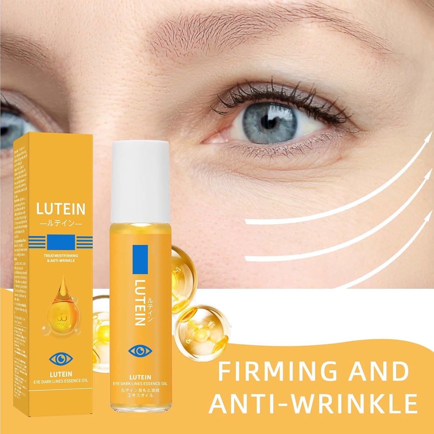 Anti-Wrinkle Eye Serum Oil,Lutein-Anti Wrinkle Eye Serum Oil,Vceye Wrinkle Essenceoil,Lutein Eyes Essence Gel for Women Men (8ml, 3pcs)