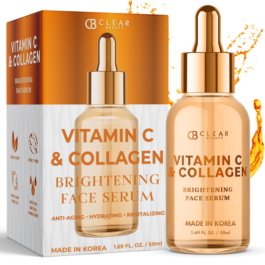 Vitamin C & Collagen Facial Serum – Dermatologist-Tested, Anti-Aging, Korean Skin Care, Even Skin Tone & Fades Dark Spots – Hydrating, Firming, & Nourishing – Clean Beauty, 1.69 FL. Oz | alldaygood beauty