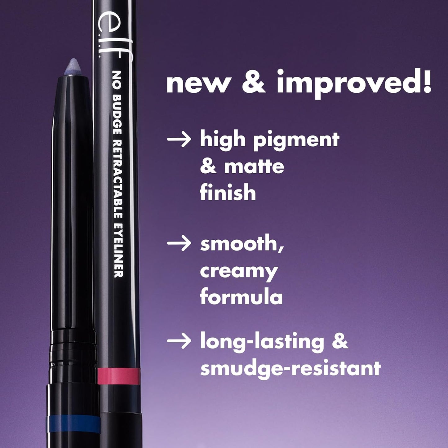 e.l.f. No Budge Retractable Eyeliner, Creamy, Ultra-Pigmented, Coffee