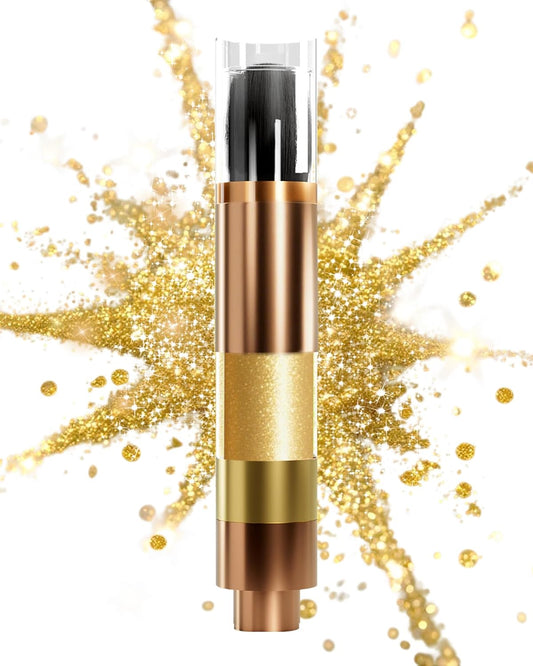 Highlighter Powder with Brush | 3D Contouring & Radiant Glow for Face, Body & Hair | Pearlescent Shimmer, Long-Lasting & Buildable Coverage | Women's Makeup for Daily & Special Occasions | alldaygood beauty