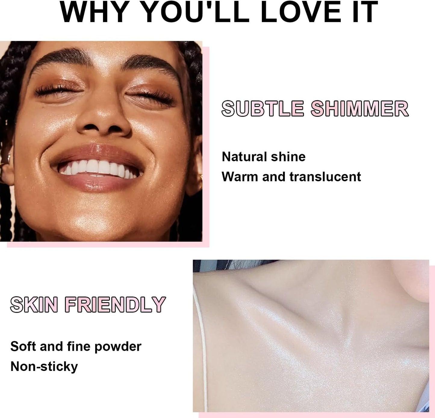 Hair and Body Glitter Spray, Holographic Glitter Highlighter Powder, Face Body Clothes Shiny Glitter, Loose Shimmer Hairspray Festival Rave Prom Accessories (Peal White)