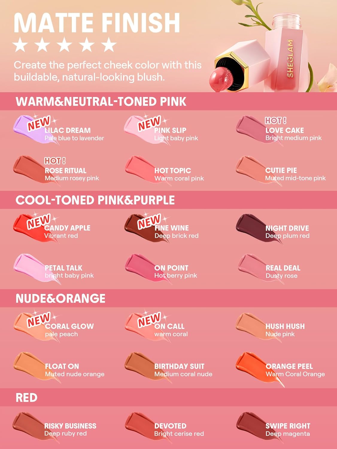 SHEGLAM Color Bloom Liquid Blush-Coral Glow