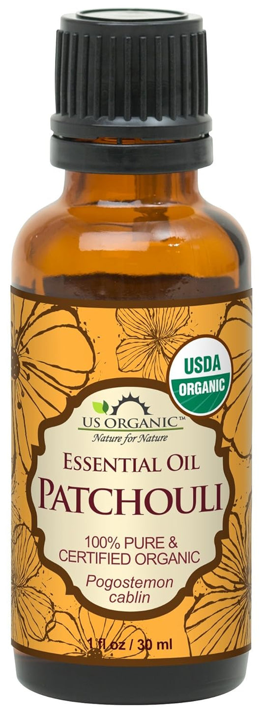 US Organic 100% Pure Patchouli Essential Oil - USDA Certified Organic, Steam Distilled - W/Euro droppers (More Size Variations Available) (30 ml / 1 fl oz) | alldaygood beauty