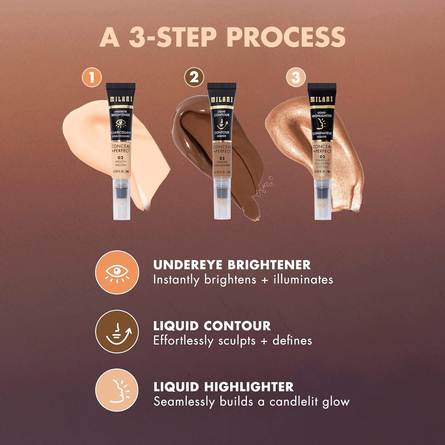 Milani Conceal + Perfect Liquid Contour for Added Definition, Face Lift Collection - Toffee