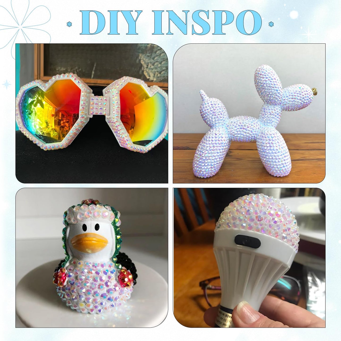 6000Pcs Resin Rhinestones for Bedazzling with 3Pcs B7000 Jewelry Glue, 1 Box Transparent AB Flatback Rhinestones for Crafting Crafts DIY, Crystals Gems for Clothing Shoes Tumblers Nail Art Makeup