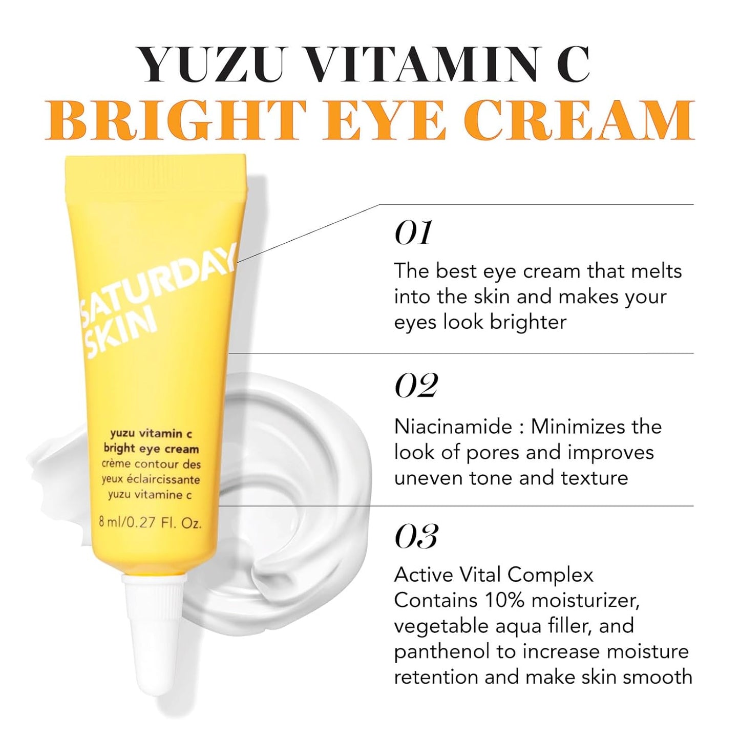 Saturday Skin 3-Piece Skin Care Set Yuzu Vitamin C Sleep Mask Yuzu Vitamin C Bright Toner and Eye Cream Overnight Facial Masks Korean Beauty Best Vitamin C Skincare Set