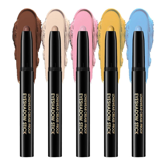 Eyeshadow Stick, Shimmer and Matte Cream Eye Shadow Brightener Sticks Eyeliner Pencil Crayon, Waterproof Long Lasting Eye Highlighter Stick Makeup,0.056 Oz(Matte) | alldaygood beauty