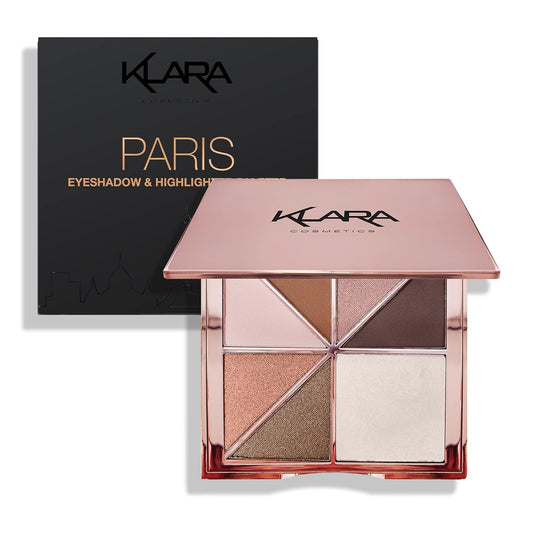 Paris Eyeshadow Highlight Palette Rosegold Shimmer Glitter Sparkle Luxury Versatile Crease-free easy-blend Long Lasting Full 100% Color Pigment | alldaygood beauty