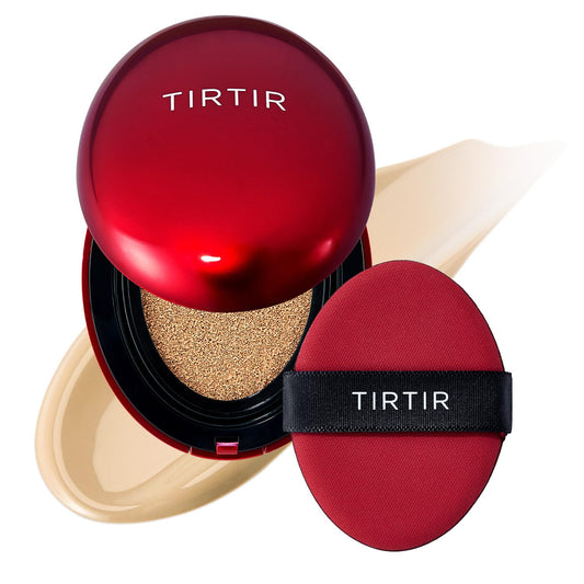 TIRTIR Mask Fit Red Cushion Foundation | Full coverage, Weightless, Skin fit, Satin Glow Finish, Korean Makeup BB Foundation, beauty, Tattoo cover up, Buildable (#24W Soft Beige, 0.63 Fl Oz) | alldaygood beauty