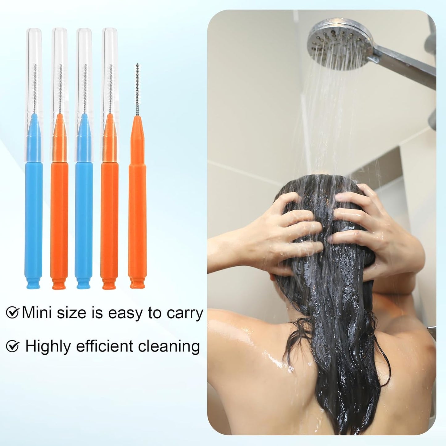 50pcs Shower Head Cleaning Brush, Denser Spiral Bristles Shower Head Cleaner Picks, Tiny Crevice Cleaning Brush for Small Holes, Nozzle Unclogger Pipe Cleaners Household Clean Tools Anti-Clogging