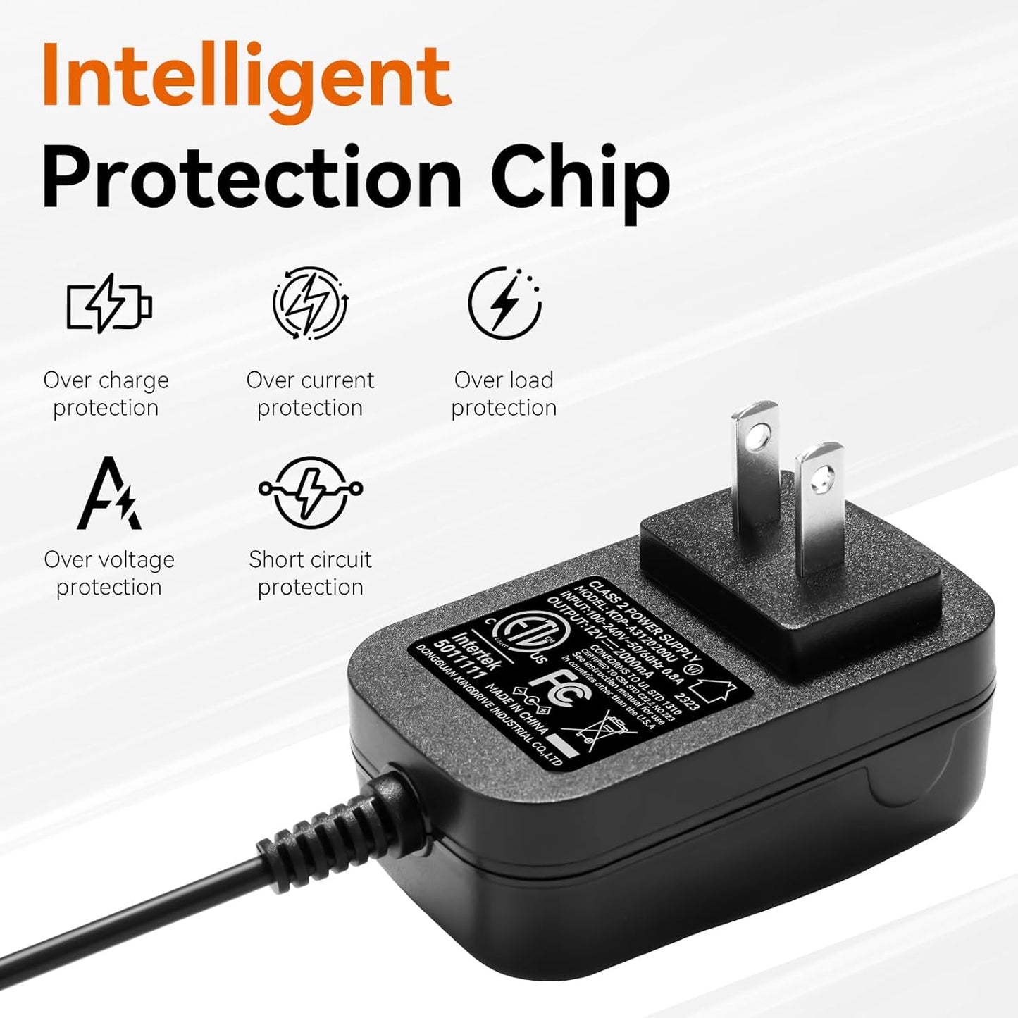 Makartt Original Power Charger Adapter for Malory Nail Drill, 12V 2A AC Battery Supply Cord for 30000RPM Rechargeable Electric File Manicure Tech Art Salon Home DIY Use