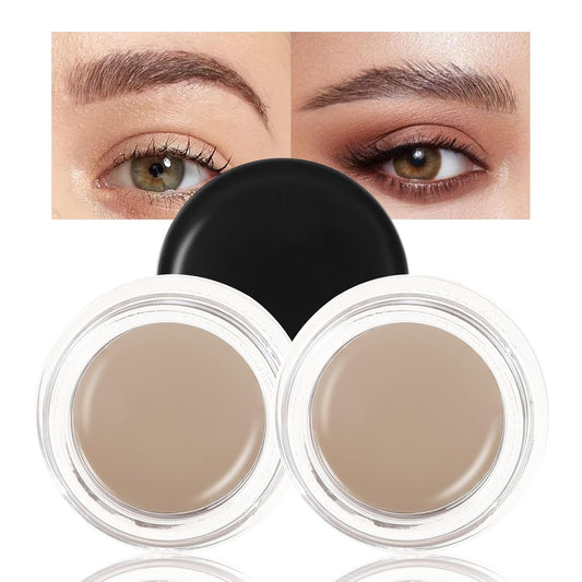 Boobeen 2 Pcs Eyebrow Pomade Cream, Waterproof Brow Pomade Gel High Pigmented Long-lasting for Natural Eyebrow Makeup, Suitable for Everyone