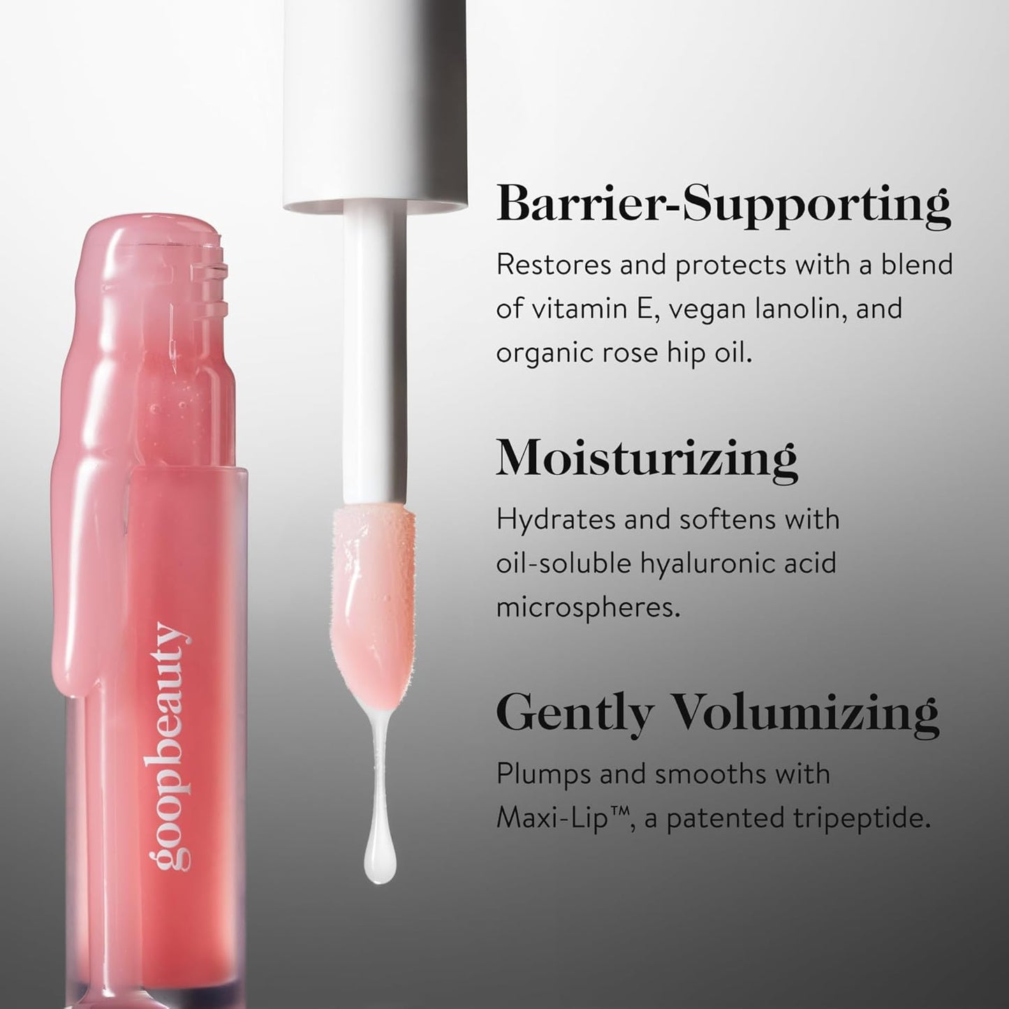goop Beauty Hydra-Barrier Gel Gloss Set of 3 | Hydrating Lip Gloss to Moisturize & Plump Lips | Hyaluronic Acid & Vitamin E | Glaze, Blossom, and Spice | 0.13 oz each
