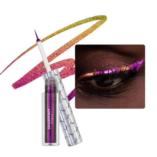CHARMACY Multichrome Eyeliner Liquid Liner, Metallic Glitter Shimmer Eyeliner, Long Lasting High Pigmented with Waterproof & Smudge Proof Formula, Ultra-Fine Tip PURPLE GOLD GREEN 903 | alldaygood beauty