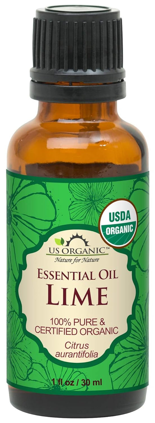 US Organic Lime Essential Oil - Certified Organic, Steam Distilled - W/Euro droppers (More Size Variations Available) (30 ml / 1 fl oz) | alldaygood beauty
