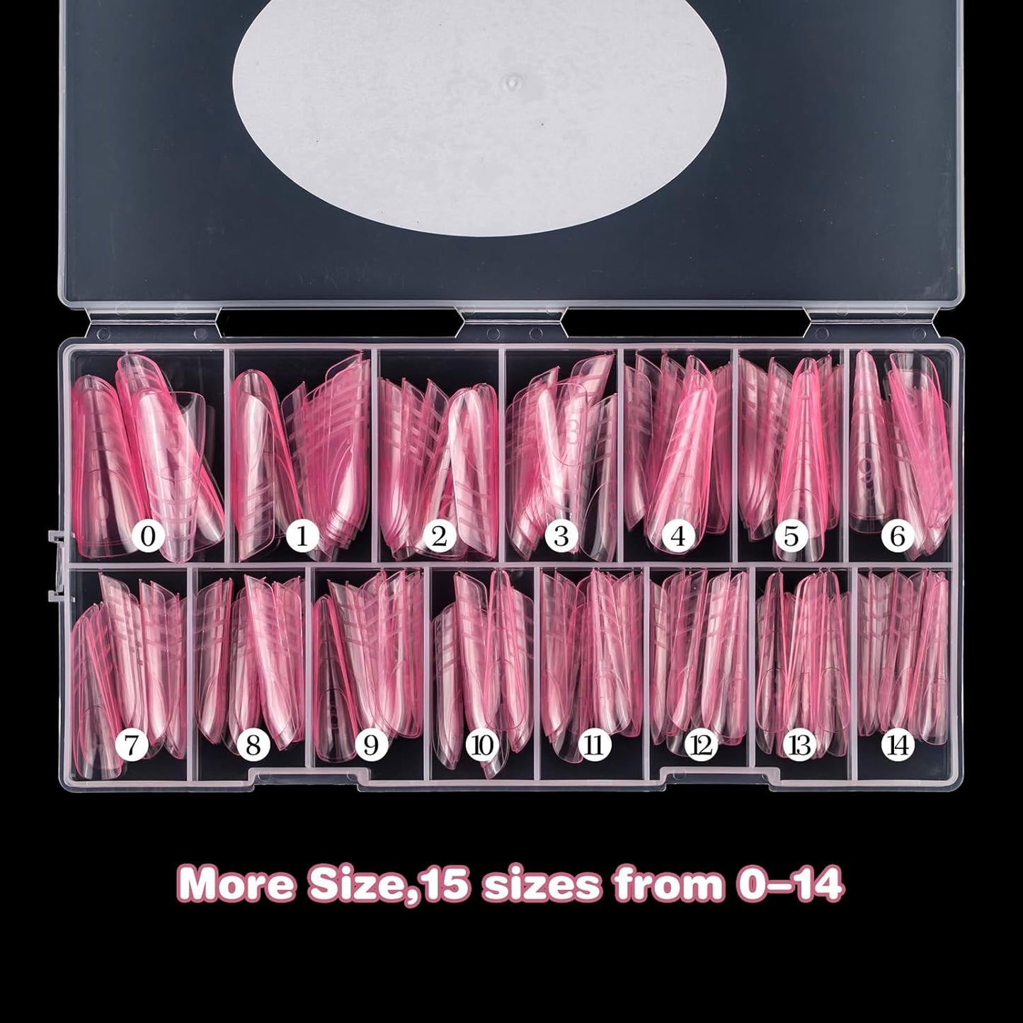 NMKL38 Pink 150PCS Dual Nail Forms 15 Sizes