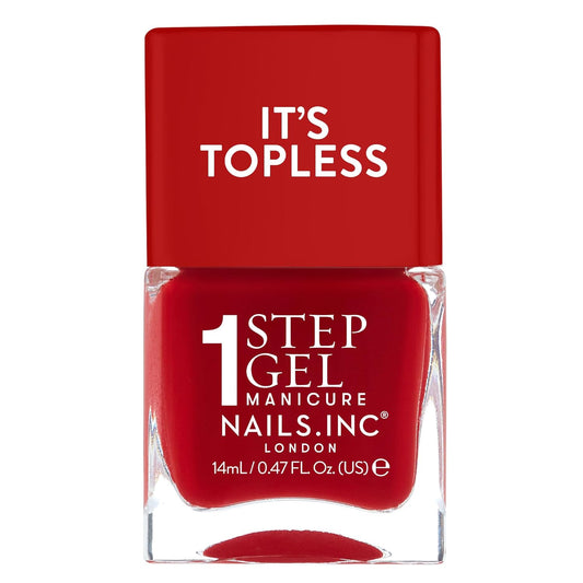 Nails Inc It's Topless Gel-Like Nail Polish, 4-in-1 Base Coat, Treatment, Color & Top Coat, Long Lasting, Strong, Chip Free Nails, Glossy Salon Quality Manicure, Air Dry, Kendall, 0.47 Fl Oz | alldaygood beauty
