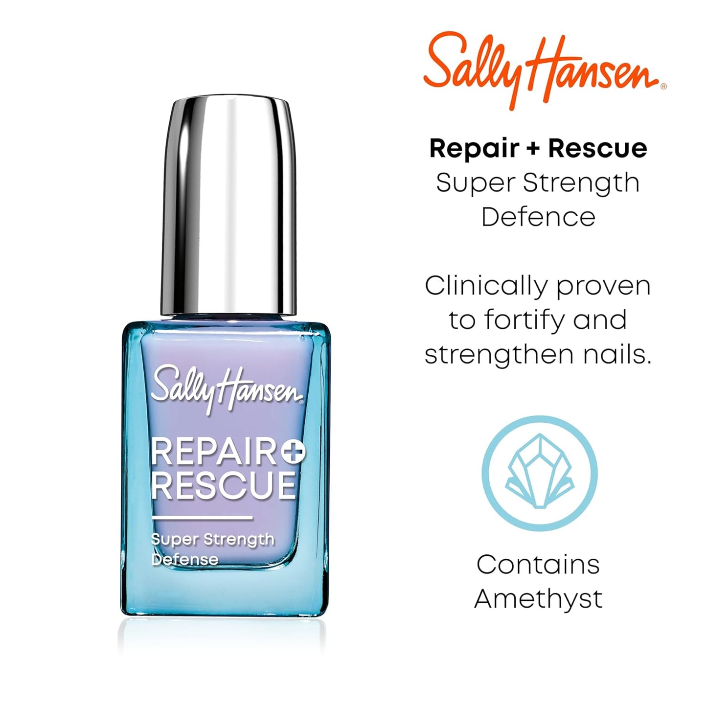 Sally Hansen® Repair + Rescue, Super Strength Defense, Nail Strengthener, Stronger Nails in 1 Week
