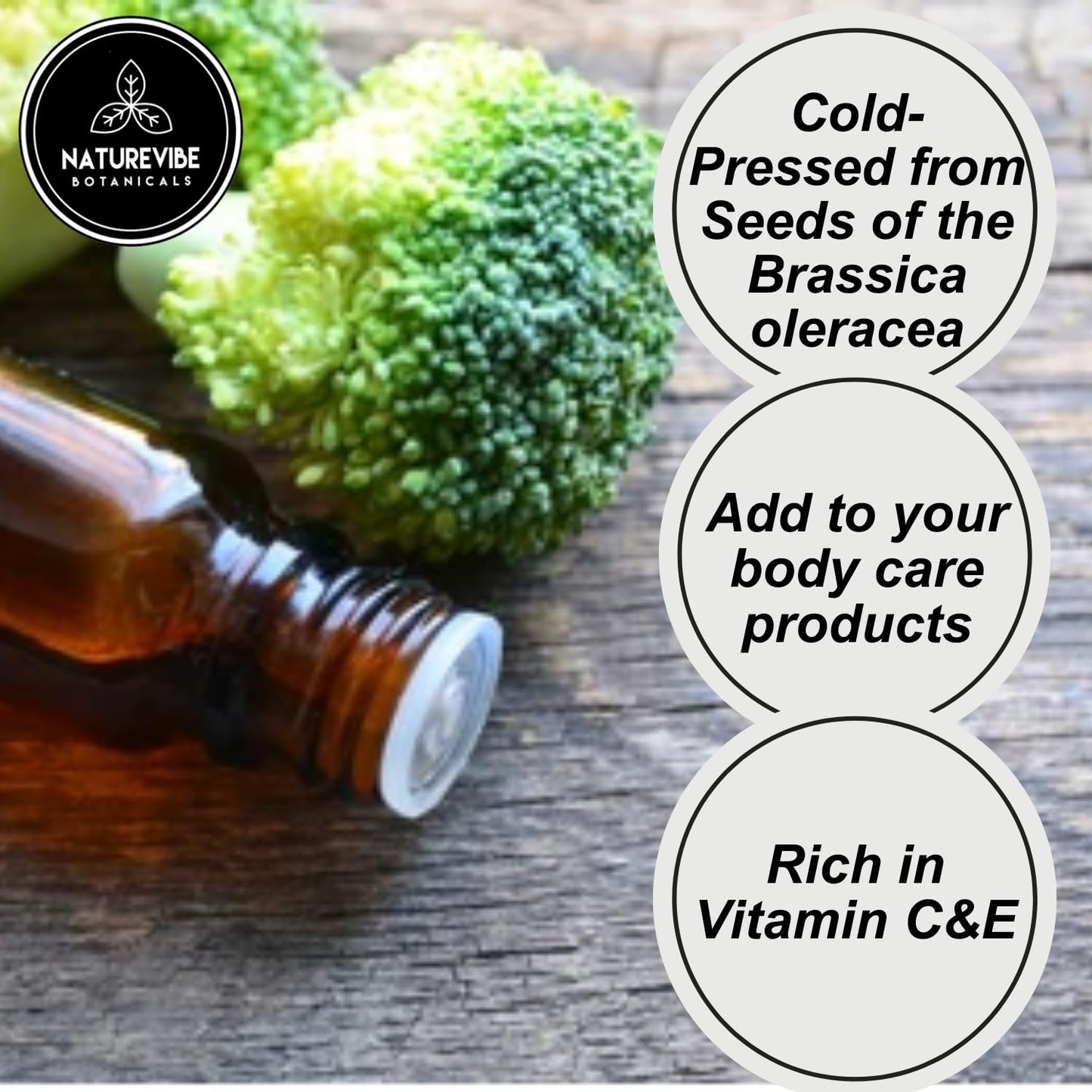 Naturevibe Botanicals Broccoli Oil 32 Ounces | 100% Pure and Natural | Great for Skin Care and Hair Care