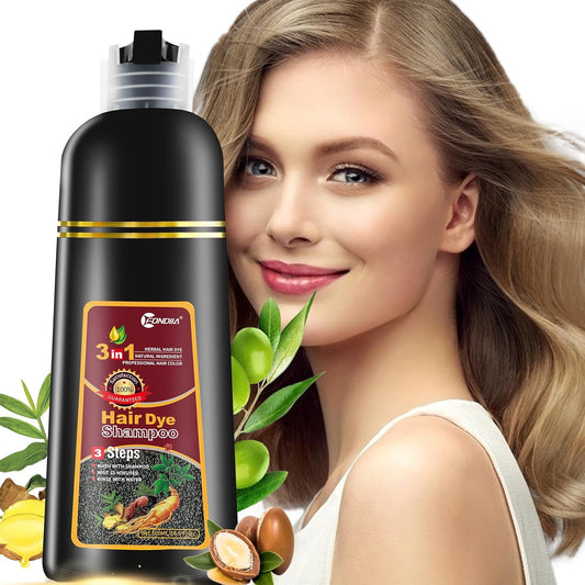 leorx Hair Dye shampoo, Chestnut Brown 3 In 1 Color Shampoo Instant Herbal Coloring Shampoo Refresh Hair For Women&Men - Tintes Para El Cabello Profesional