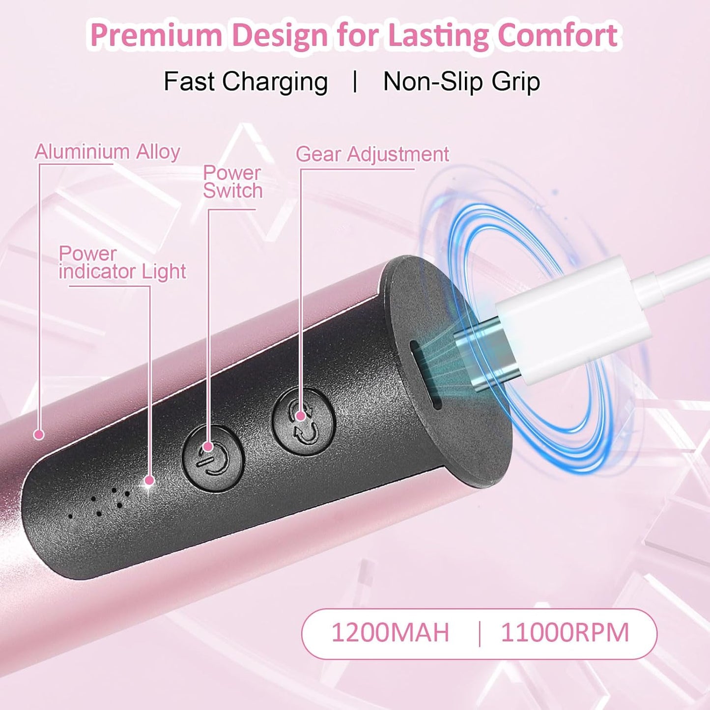 Upgraded Wireless Electric Callus Remover for Feet, 6-Speed 2-in-1 Rechargeable Foot File Callus Remover with USB Charging & 3 Types of Sandpaper, Dead Skin Remover for Dry Cracked Heels (Pink)