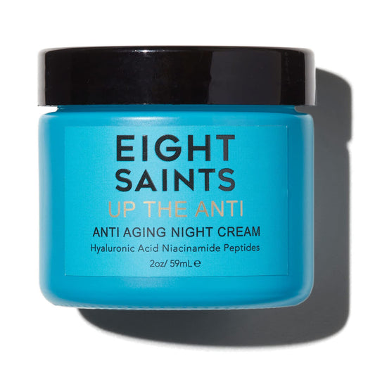 Eight Saints Skin Care Up the Anti Night Cream Face Moisturizer to Reduce Fine Lines and Wrinkles, Natural and Organic Anti Aging Cream For Face & Neck with Niacinamide and Hyaluronic Acid, 2 Ounces | alldaygood beauty