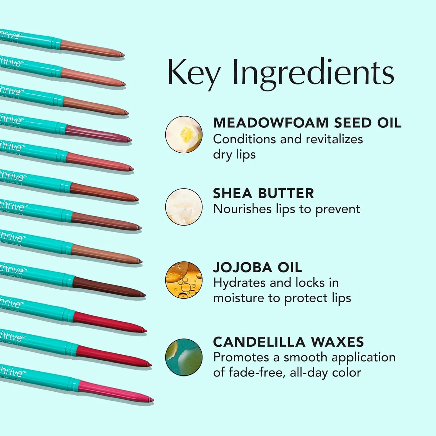 Thrive Causemetics Lip Filler Long-Wearing + Plumping Lip Liner, Shea Butter Hydrating Lip Plumper Retractable Lip Liner Pencil, Built In Sharpener, Vegan & Cruelty Free, Maureen (Petal Pink)