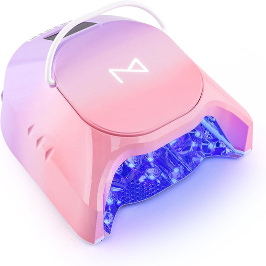 M - GlowPro Professional Hybrid 86W Wireless Rechargeable UV LED Nail Curing Lamp Cordless Nail Dryer for Gel Nails, Manicure, Pedicure (Ombre Purple) | alldaygood beauty