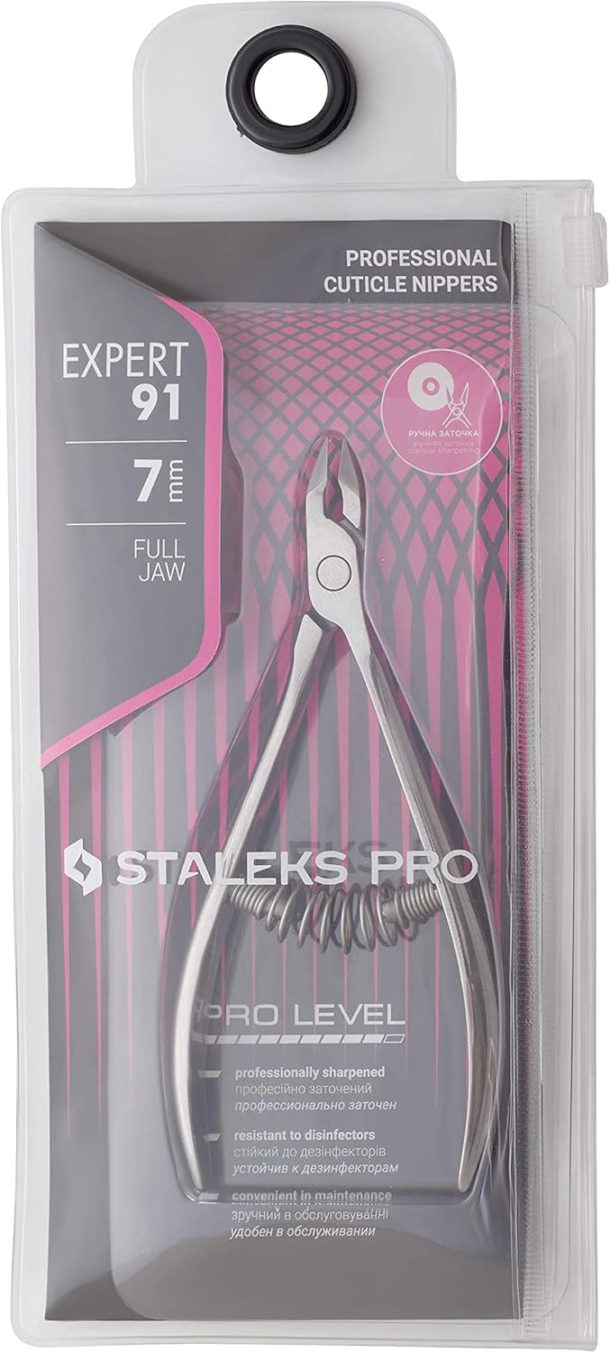 STALEKS PRO Expert 91 7mm Professional Cuticle Nippers – Stainless Steel Skin Nippers for Manicure