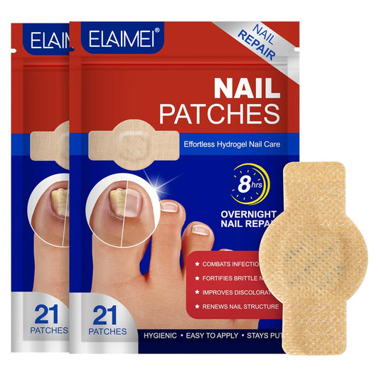 21 PCS Nail Patches ，Toenail Treatment Patch Extra Strength 8-Hour ，Nail Repair Patches,Nail Repair for Restores Damaged Nails and Appearance of Discolored，Overnight Renewal for Men and Women（2pack）