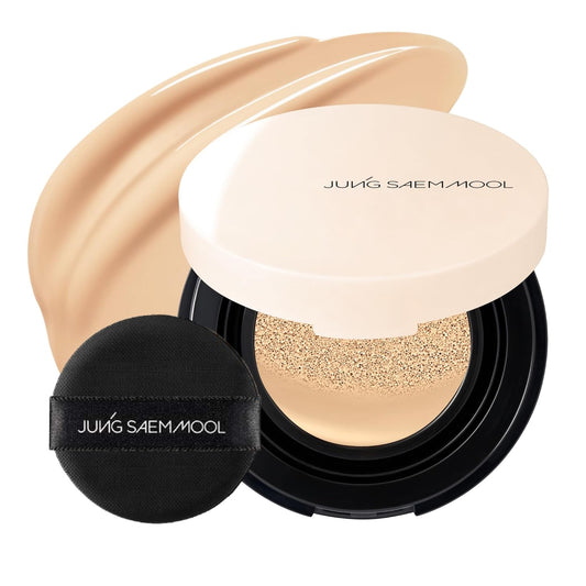 JUNG SAEM MOOL Essential Skin Nuder Cushion Mini 19W Light 0.17 Fl Oz, Natural Radiant Finish Cushion Foundation with Buildable Coverage, Lightweight Texture, Korean Foundation Makeup | alldaygood beauty