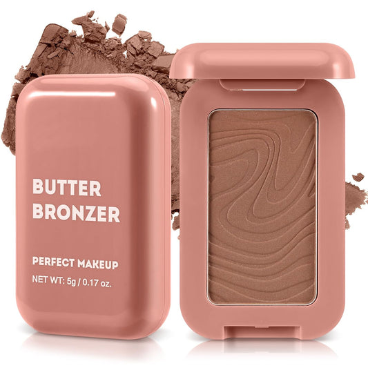 Boobeen Soft Matte Bronzer, Contour Palette for Face, Bronzing & Blush Powder for Contouring, Long-lasting Buildable Bronzed Shimmer | alldaygood beauty