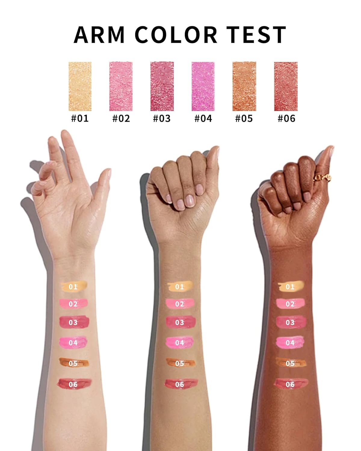 Glitter Metallic Shimmer Gold Lipstick Long Lasting,Diamond High Pigmented Nude Red Metallic Matte Liquid Lipstick Non-Stick Lip Gloss,Transfer Proof Lip Color Lip Stick Makeup for Women-01