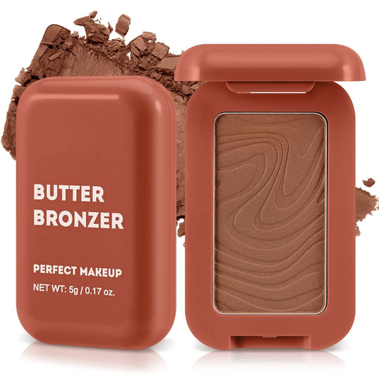 Boobeen Soft Matte Bronzer, Contour Palette for Face, Bronzing Blush Powder for Contouring, Long-lasting Buildable Bronzed Shimmer | alldaygood beauty