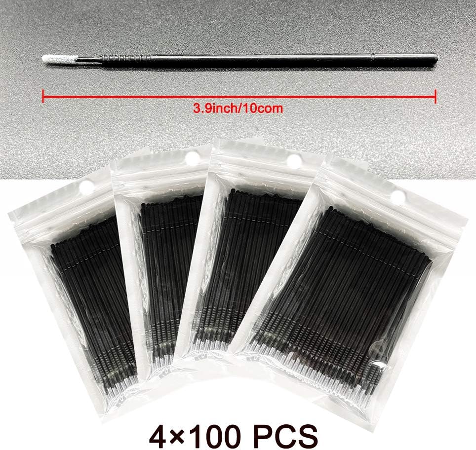 AIVIAI Disposable Micro Applicator Brush for Makeup, 400pcs (Black)