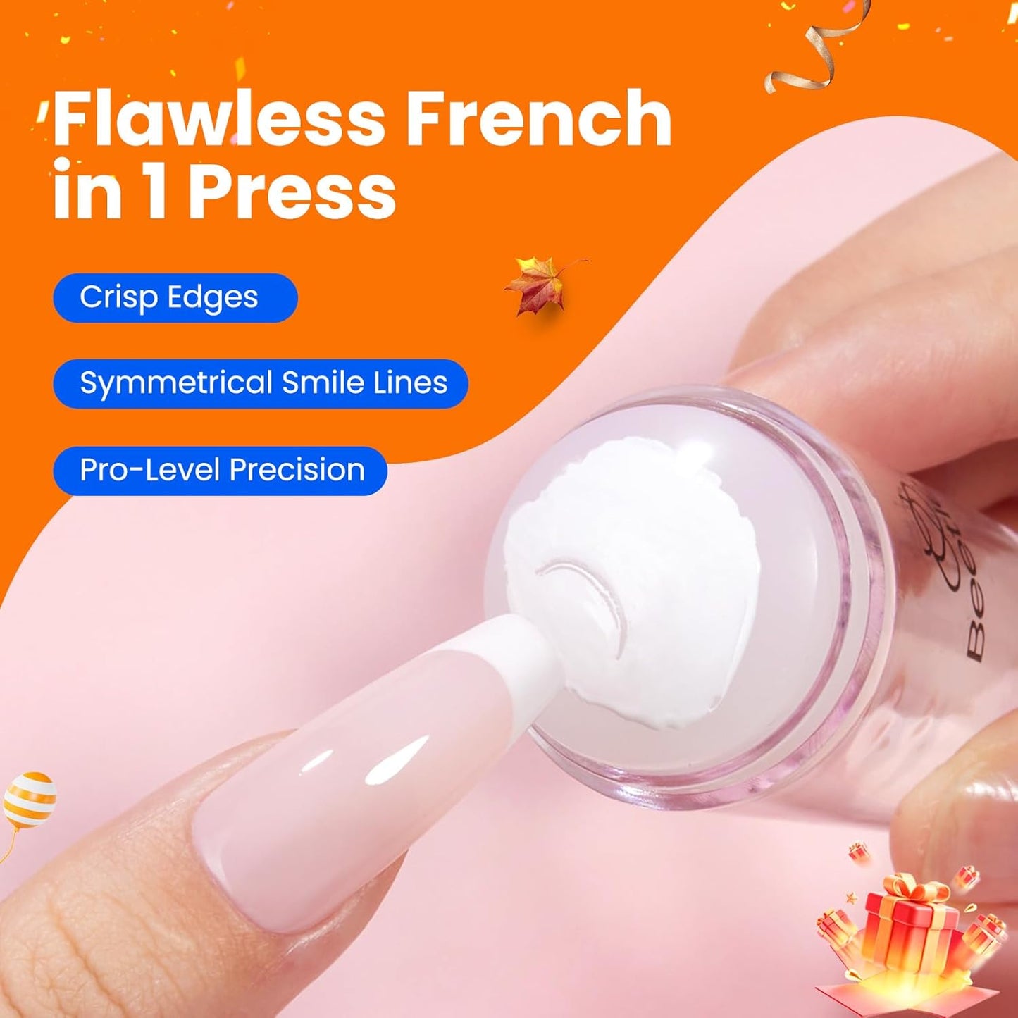 Beetles Nail Stamp 3Pcs Silicone French Tip Nail Stamp Kit with Replacement Nail Stamper Heads and Scrapers Soft Silicone Nail Printing Tool for Home Manicure Diy Nail Art Salon Gifts for Girls