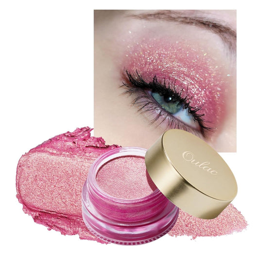 Oulac Pink Eyeshadow Glitter Eyeshadow Highly Pigmented Waterproof & Long Lasting Crease-Free Moisturizing Smooth Formula, Shimmer Glitter Eye Makeup. 6g (10) | alldaygood beauty