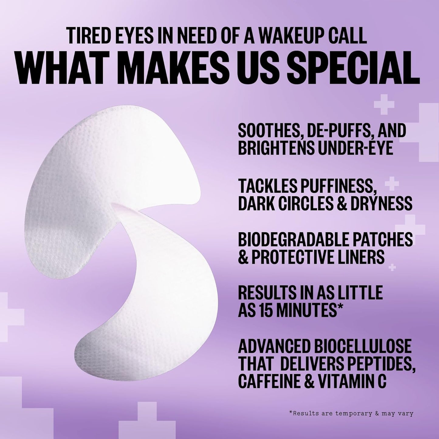 PEACE OUT Skincare Puffy Eyes, Biocellulose Under-Eye Mask, Minimize Puffiness & Tired Eyes with Caffeine and Niacinamide, Under Eye Patches for Dark Circles, 6 pairs