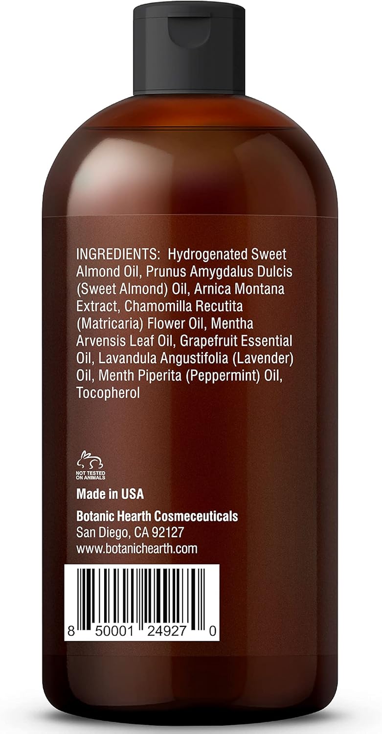 Botanic Hearth Sore Muscle Massage Oil | with Arnica Montana Extract and Essential Oils | Warming and Relaxing | Soothes Tired Sore Muscles and Joints, 8 Fl Oz