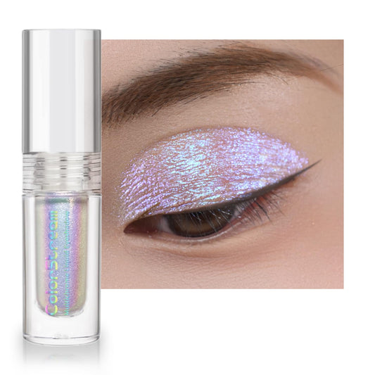 CHARMACY Multichrome Glitter Liquid Eyeshadow, Chameleon Shifting Color, Holographic Metallic Eyeshadow, Long-Lasting Wear, Vegan Eye Topper for Party, Daily Makeup #08 | alldaygood beauty