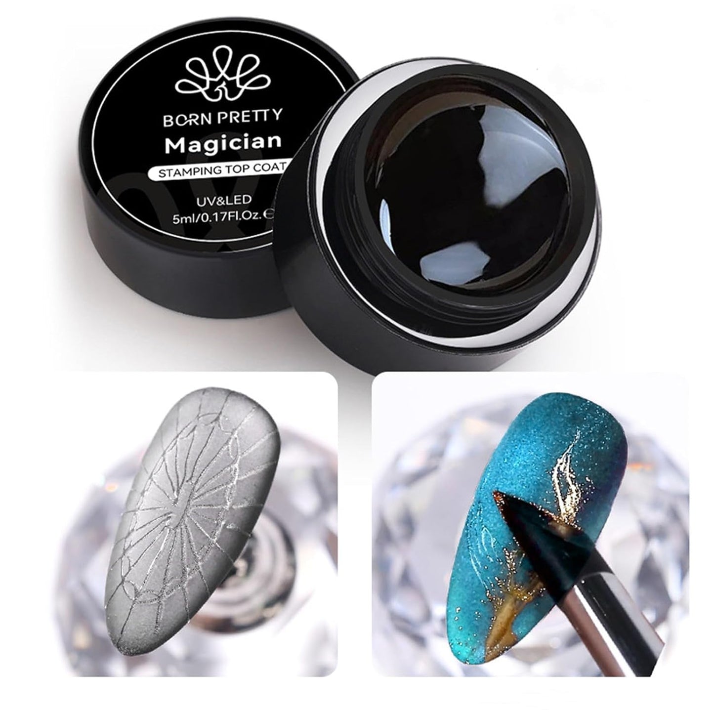 Born Pretty Magician Stamping Top Gel, Nail Stamping Gel Polish, Nail Art Stamping Gel, Nail Stamp for Nail Art Design