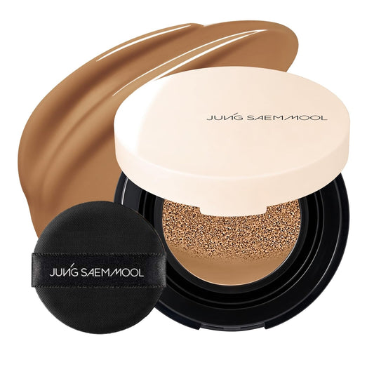JUNG SAEM MOOL Essential Skin Nuder Cushion Mini 32N Walnut 0.17 Fl Oz, Natural Radiant Finish Cushion Foundation with Buildable Coverage, Lightweight Texture, Korean Foundation Makeup | alldaygood beauty