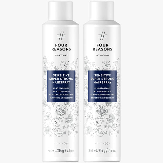 No Nothing Sensitive Extra Hold Hairspray, Unscented Finishing Spray for Styling, Wind & Humidity Protection, Reduces Frizz & Split Ends, Flexible Brushable Hold, Hypoallergenic - 2 Pack (7.5 oz Each) | alldaygood beauty